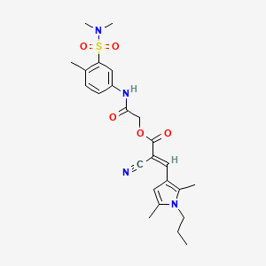 molecular formula C24H30N4O5S B7589646 [2-[3-(dimethylsulfamoyl)-4-methylanilino]-2-oxoethyl] (E)-2-cyano-3-(2,5-dimethyl-1-propylpyrrol-3-yl)prop-2-enoate 