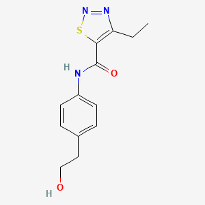 molecular formula C13H15N3O2S B7589668 4-ethyl-N-[4-(2-hydroxyethyl)phenyl]thiadiazole-5-carboxamide 