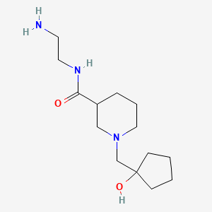 molecular formula C14H27N3O2 B7589678 N-(2-aminoethyl)-1-[(1-hydroxycyclopentyl)methyl]piperidine-3-carboxamide 