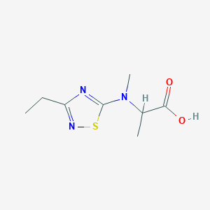 molecular formula C8H13N3O2S B7589686 2-[(3-Ethyl-1,2,4-thiadiazol-5-yl)-methylamino]propanoic acid 