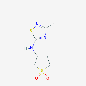 molecular formula C8H13N3O2S2 B7589701 N-(1,1-dioxothiolan-3-yl)-3-ethyl-1,2,4-thiadiazol-5-amine 