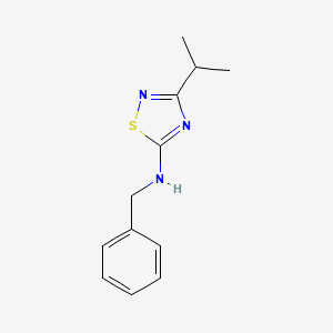 molecular formula C12H15N3S B7589716 N-benzyl-3-propan-2-yl-1,2,4-thiadiazol-5-amine 