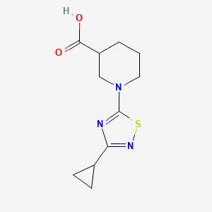 molecular formula C11H15N3O2S B7589726 1-(3-Cyclopropyl-1,2,4-thiadiazol-5-yl)piperidine-3-carboxylic acid 