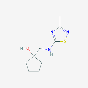 molecular formula C9H15N3OS B7589728 1-[[(3-Methyl-1,2,4-thiadiazol-5-yl)amino]methyl]cyclopentan-1-ol 