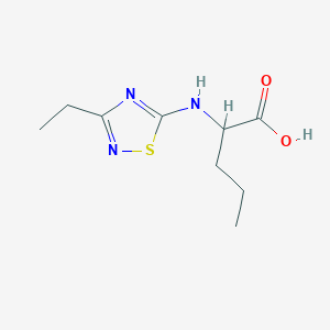molecular formula C9H15N3O2S B7589757 2-[(3-Ethyl-1,2,4-thiadiazol-5-yl)amino]pentanoic acid 