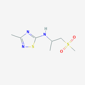 molecular formula C7H13N3O2S2 B7589758 3-methyl-N-(1-methylsulfonylpropan-2-yl)-1,2,4-thiadiazol-5-amine 