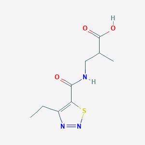 molecular formula C9H13N3O3S B7589764 3-[(4-Ethylthiadiazole-5-carbonyl)amino]-2-methylpropanoic acid 