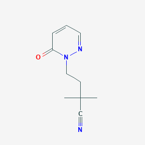 molecular formula C10H13N3O B7589815 2,2-Dimethyl-4-(6-oxopyridazin-1-yl)butanenitrile 
