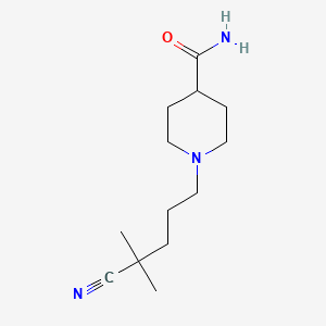 molecular formula C13H23N3O B7589818 1-(4-Cyano-4-methylpentyl)piperidine-4-carboxamide 