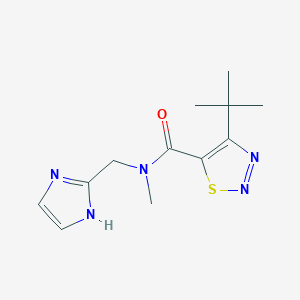 molecular formula C12H17N5OS B7589822 4-tert-butyl-N-(1H-imidazol-2-ylmethyl)-N-methylthiadiazole-5-carboxamide 