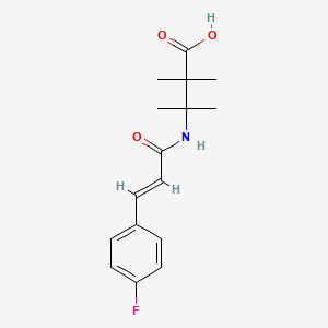 molecular formula C16H20FNO3 B7589838 3-[[(E)-3-(4-fluorophenyl)prop-2-enoyl]amino]-2,2,3-trimethylbutanoic acid 