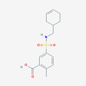 molecular formula C15H19NO4S B7589842 5-(Cyclohex-3-en-1-ylmethylsulfamoyl)-2-methylbenzoic acid 