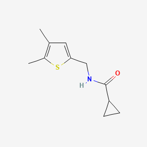 molecular formula C11H15NOS B7589852 N-[(4,5-dimethylthiophen-2-yl)methyl]cyclopropanecarboxamide 