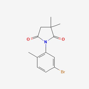 molecular formula C13H14BrNO2 B7589875 1-(5-Bromo-2-methylphenyl)-3,3-dimethylpyrrolidine-2,5-dione 