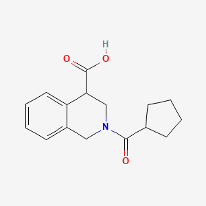 molecular formula C16H19NO3 B7589891 2-(cyclopentanecarbonyl)-3,4-dihydro-1H-isoquinoline-4-carboxylic acid 