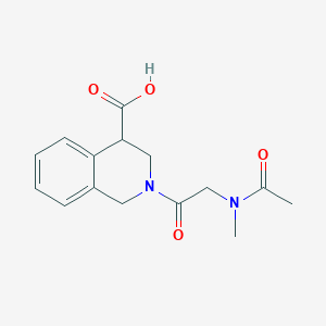 molecular formula C15H18N2O4 B7589892 2-[2-[acetyl(methyl)amino]acetyl]-3,4-dihydro-1H-isoquinoline-4-carboxylic acid 