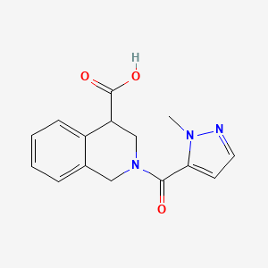 molecular formula C15H15N3O3 B7589899 2-(2-methylpyrazole-3-carbonyl)-3,4-dihydro-1H-isoquinoline-4-carboxylic acid 