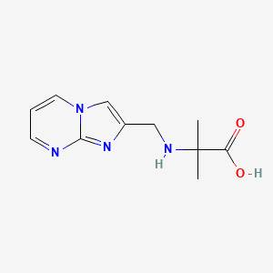 molecular formula C11H14N4O2 B7589912 2-(Imidazo[1,2-a]pyrimidin-2-ylmethylamino)-2-methylpropanoic acid 