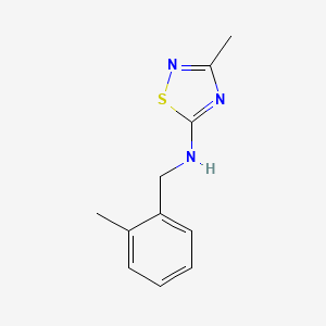 molecular formula C11H13N3S B7589936 3-methyl-N-[(2-methylphenyl)methyl]-1,2,4-thiadiazol-5-amine 