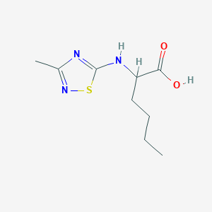 molecular formula C9H15N3O2S B7589940 2-[(3-Methyl-1,2,4-thiadiazol-5-yl)amino]hexanoic acid 