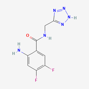 molecular formula C9H8F2N6O B7589942 2-amino-4,5-difluoro-N-(2H-tetrazol-5-ylmethyl)benzamide 