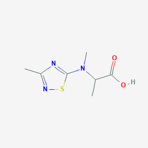 molecular formula C7H11N3O2S B7589952 2-[Methyl-(3-methyl-1,2,4-thiadiazol-5-yl)amino]propanoic acid 
