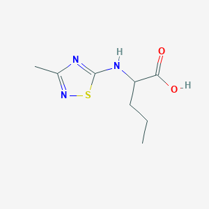 molecular formula C8H13N3O2S B7589958 2-[(3-Methyl-1,2,4-thiadiazol-5-yl)amino]pentanoic acid 