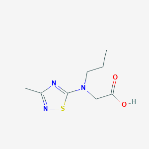 molecular formula C8H13N3O2S B7589971 2-[(3-Methyl-1,2,4-thiadiazol-5-yl)-propylamino]acetic acid 