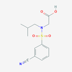 molecular formula C13H16N2O4S B7589980 2-[(3-Cyanophenyl)sulfonyl-(2-methylpropyl)amino]acetic acid 