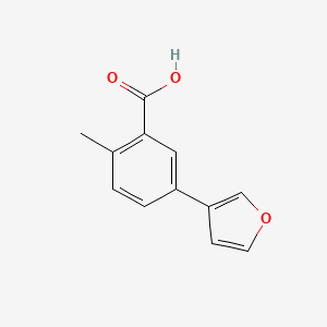 molecular formula C12H10O3 B7590022 5-(Furan-3-yl)-2-methylbenzoic acid 