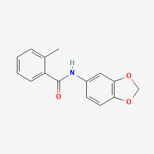 molecular formula C15H13NO3 B7590041 N-(1,3-benzodioxol-5-yl)-2-methylbenzamide 