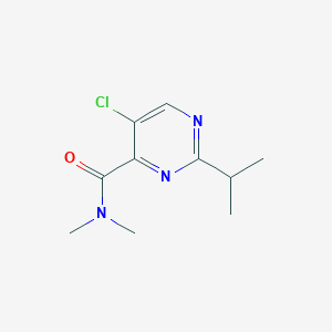 molecular formula C10H14ClN3O B7590049 5-chloro-N,N-dimethyl-2-propan-2-ylpyrimidine-4-carboxamide 