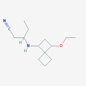 molecular formula C14H24N2O B7590056 3-[(3-Ethoxyspiro[3.3]heptan-1-yl)amino]pentanenitrile 