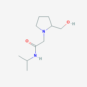 molecular formula C10H20N2O2 B7590090 2-[2-(hydroxymethyl)pyrrolidin-1-yl]-N-propan-2-ylacetamide 