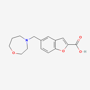 molecular formula C15H17NO4 B7590092 5-(1,4-Oxazepan-4-ylmethyl)-1-benzofuran-2-carboxylic acid 
