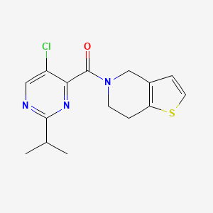 molecular formula C15H16ClN3OS B7590101 (5-chloro-2-propan-2-ylpyrimidin-4-yl)-(6,7-dihydro-4H-thieno[3,2-c]pyridin-5-yl)methanone 