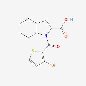 molecular formula C14H16BrNO3S B7590127 1-(3-Bromothiophene-2-carbonyl)-2,3,3a,4,5,6,7,7a-octahydroindole-2-carboxylic acid 
