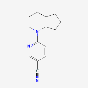 molecular formula C14H17N3 B7590163 6-(2,3,4,4a,5,6,7,7a-Octahydrocyclopenta[b]pyridin-1-yl)pyridine-3-carbonitrile 