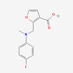 molecular formula C13H12FNO3 B7590170 2-[(4-fluoro-N-methylanilino)methyl]furan-3-carboxylic acid 