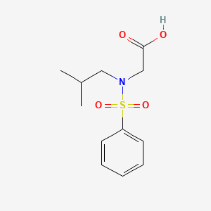 molecular formula C12H17NO4S B7590187 2-[Benzenesulfonyl(2-methylpropyl)amino]acetic acid 