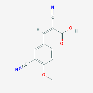molecular formula C12H8N2O3 B7590197 (Z)-2-cyano-3-(3-cyano-4-methoxyphenyl)prop-2-enoic acid 