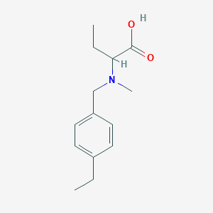 molecular formula C14H21NO2 B7590221 2-[(4-Ethylphenyl)methyl-methylamino]butanoic acid 