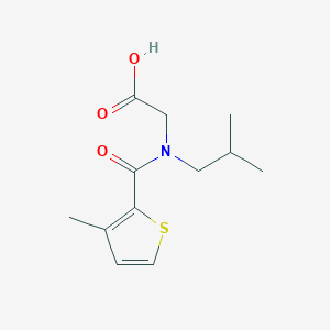 molecular formula C12H17NO3S B7590225 2-[2-Methylpropyl-(3-methylthiophene-2-carbonyl)amino]acetic acid 