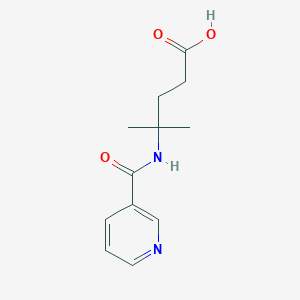 molecular formula C12H16N2O3 B7590233 4-Methyl-4-(pyridine-3-carbonylamino)pentanoic acid 