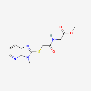 molecular formula C13H16N4O3S B7590240 [2-(3-Methyl-3H-imidazo[4,5-b]pyridin-2-ylsulfanyl)-acetylamino]-acetic acid ethyl ester 