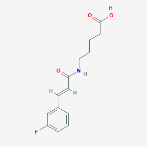 molecular formula C14H16FNO3 B7590247 5-[[(E)-3-(3-fluorophenyl)prop-2-enoyl]amino]pentanoic acid 