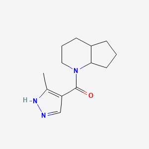 molecular formula C13H19N3O B7590265 2,3,4,4a,5,6,7,7a-octahydrocyclopenta[b]pyridin-1-yl-(5-methyl-1H-pyrazol-4-yl)methanone 