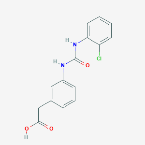 molecular formula C15H13ClN2O3 B7590273 2-[3-[(2-Chlorophenyl)carbamoylamino]phenyl]acetic acid 