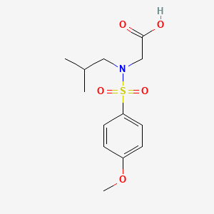 molecular formula C13H19NO5S B7590289 2-[(4-Methoxyphenyl)sulfonyl-(2-methylpropyl)amino]acetic acid 