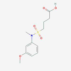 molecular formula C12H17NO5S B7590294 4-[(3-Methoxyphenyl)-methylsulfamoyl]butanoic acid 